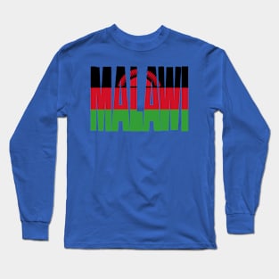 Malawi flag stencil Long Sleeve T-Shirt